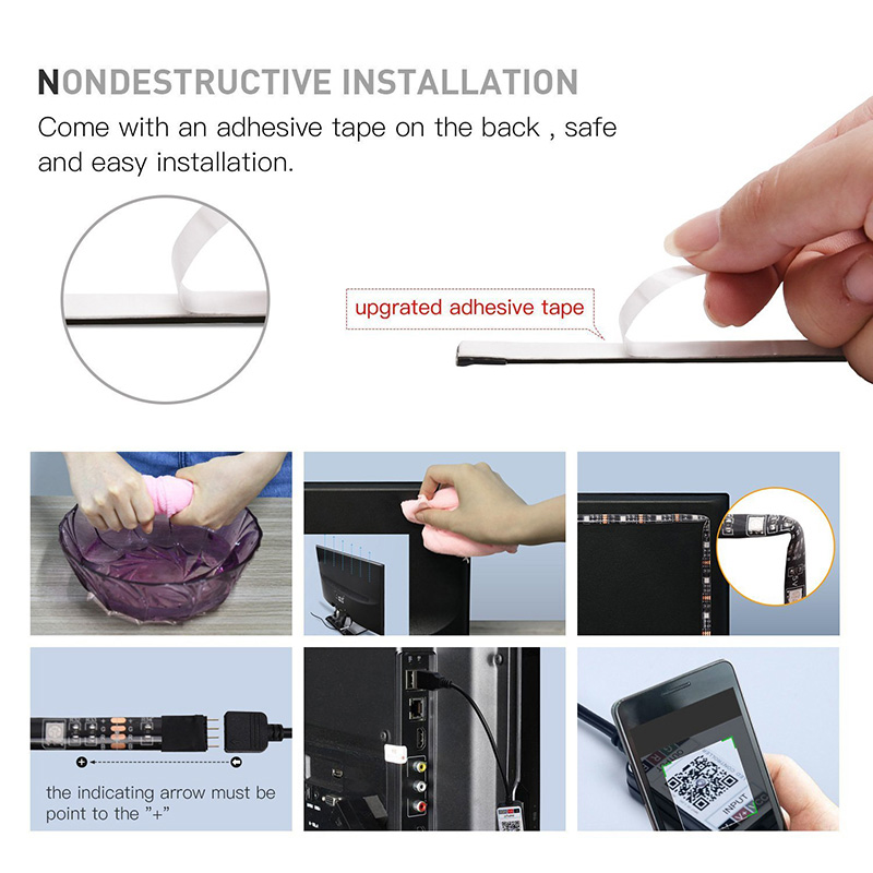 USB LED Strip Light SMD 5050 Colorful DC 5V Flexible RGB Lights Ribbon Bluetooth TV Background Lighting