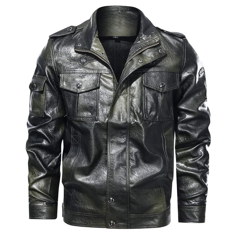 Fashion Men's Brown Leather Jacket Vintage Style Outwear Coat Men Autumn Winter Motorcycle Jacket Casual Overcoat Plus Size 4XL 201119