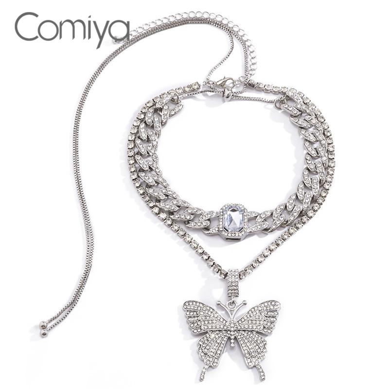 Comiya Necklaces For Women Zinc Alloy Silver Color Multi Layers Long Links Chains Crystal Mosaic Butterfly Pendant Necklace
Comiya Necklaces For Women Zinc Alloy Silver Color Multi Layers Long Links Chains Crystal Mosaic Butterfly Pendant Necklace