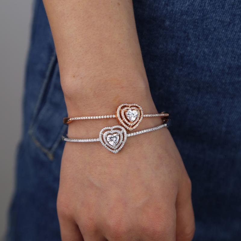 Bangle Sparking Bling Cz Heart For Women Wedding Engagement Gift High Quality Fashion Bracelets
Bangle Sparking Bling Cz Heart For Women Wedding Engagement Gift High Quality Fashion Bracelets