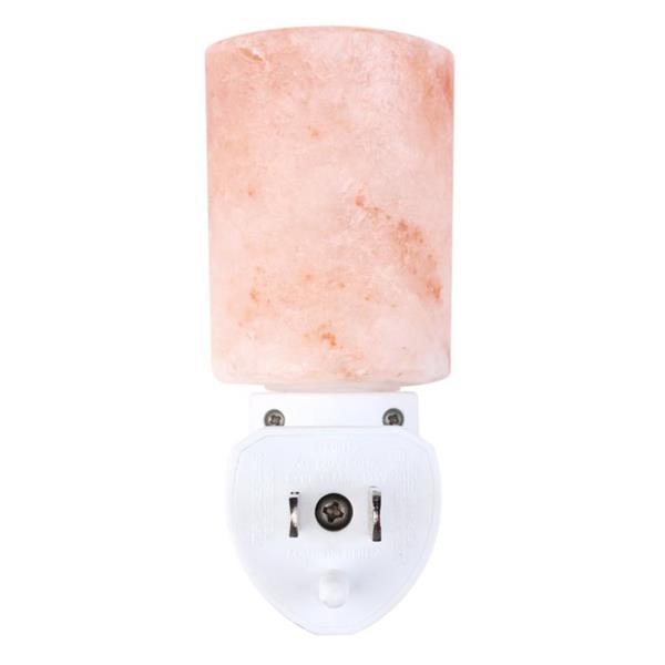 Exquisite Cylinder Natural Rock Salt Himalaya Salt Lamp Air Purifier with Wood Base Amber for Indoor Lighting