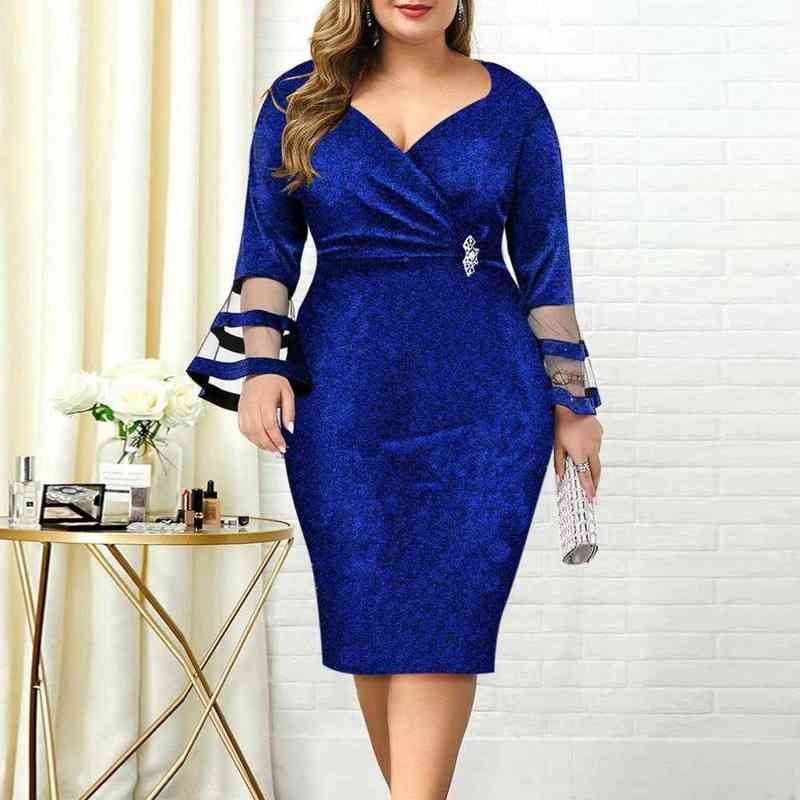 Summer Dress Women 2021 Elegant Sexy V Neck Bright Silk Mesh Evening Wedding Party Dress Plus Size High Waist Bodycon Dresse 5XL W220223, Blue
Summer Dress Women 2021 Elegant Sexy V Neck Bright Silk Mesh Evening Wedding Party Dress Plus Size High Waist Bodycon Dresse 5XL W220223, Blue