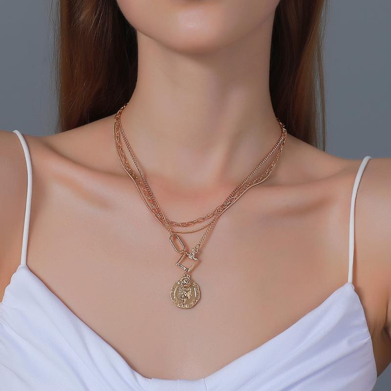 Chokers Fashion Cross Border Metal Choker Multi Layer Coin Figure Street Disco Necklace
Chokers Fashion Cross Border Metal Choker Multi Layer Coin Figure Street Disco Necklace