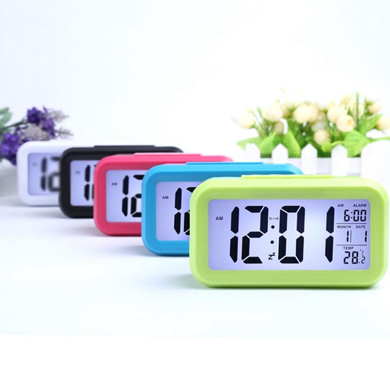 

Smart Sensor Nightlight Digital Alarm Clock with Temperature Thermometer Calendar,Silent Desk Table Clock Bedside Wake Up Snooze W82