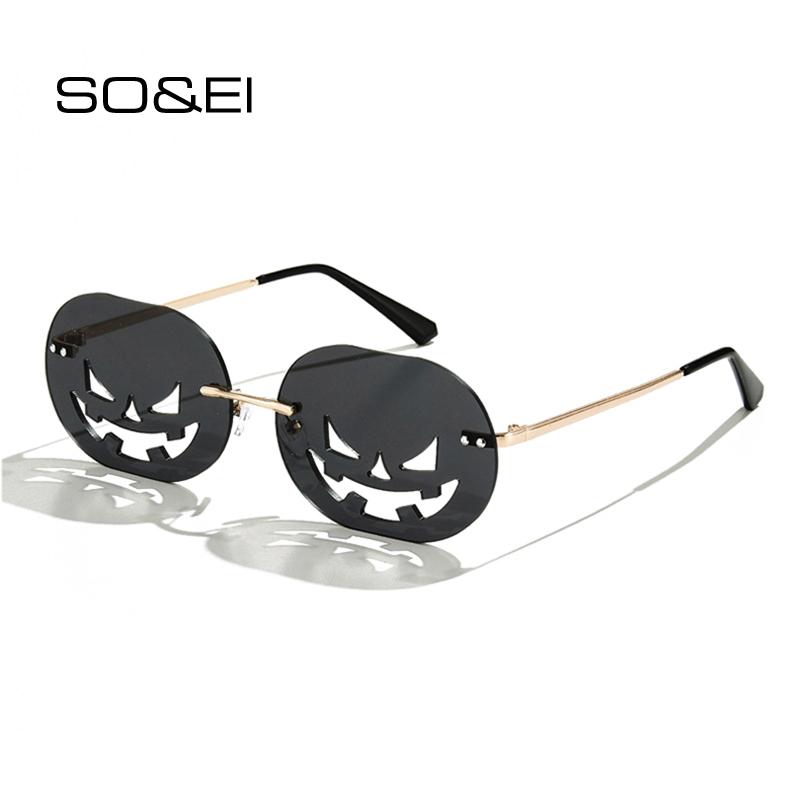 SO&EI Fashion Christmas Pumpkin Shape Sunglasses Women Vintage Rimless Orange Gray Eyewear Oversized Oval Hollow Men Sun Glasses
SO&EI Fashion Christmas Pumpkin Shape Sunglasses Women Vintage Rimless Orange Gray Eyewear Oversized Oval Hollow Men Sun Glasses