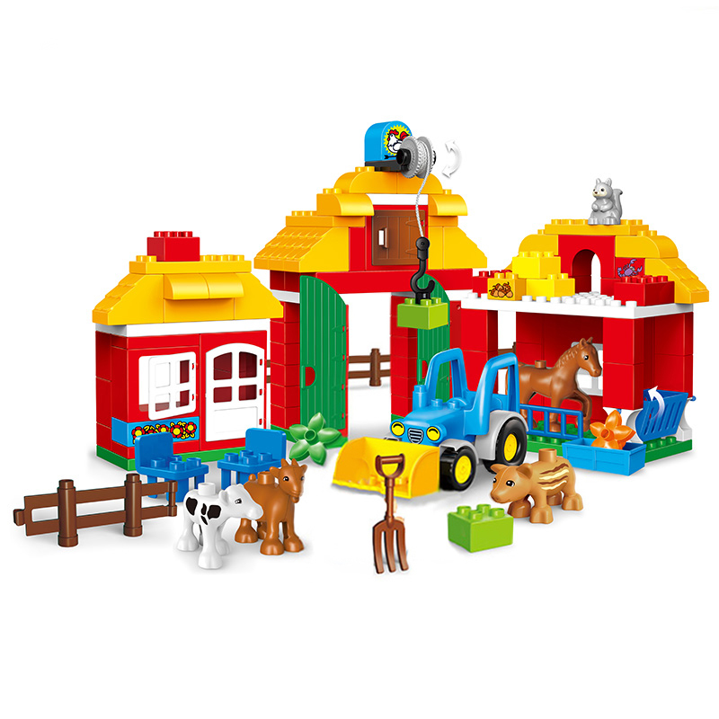 Classic Princess Big Size Compatible Duploed Building Block Family House Construction Building Blocks DIY Brick Toy For Children Y1130