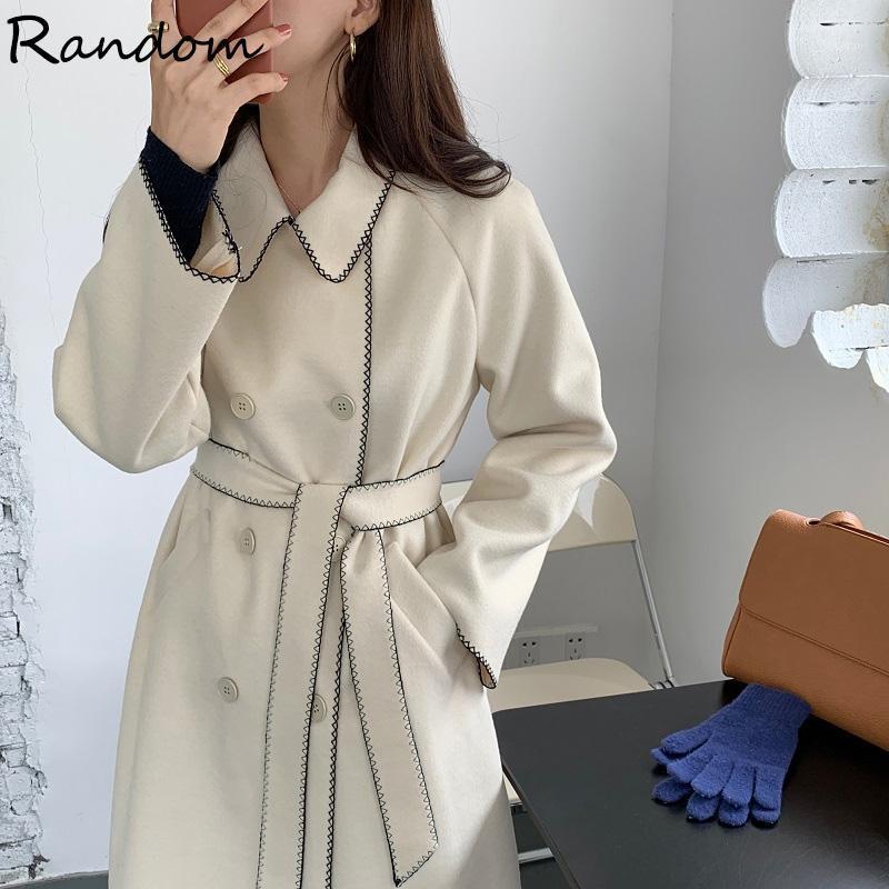 Women Elegant Long Wool Coat With Belt Contrast Color Chic Outerwear Office Ladies Double breasted Overcoat Autumn Winter 20201, Black
Women Elegant Long Wool Coat With Belt Contrast Color Chic Outerwear Office Ladies Double breasted Overcoat Autumn Winter 20201, Black