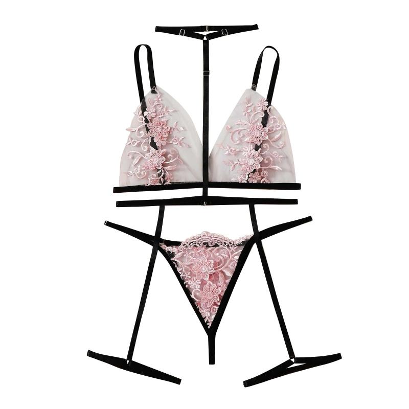 Sexy Fashion Ladies Lingerie Flower Embroidered Underwear Brief Sets For Women With Garter And Neckband Hang One's Neck Bra1203, Pink
Sexy Fashion Ladies Lingerie Flower Embroidered Underwear Brief Sets For Women With Garter And Neckband Hang One's Neck Bra1203, Pink