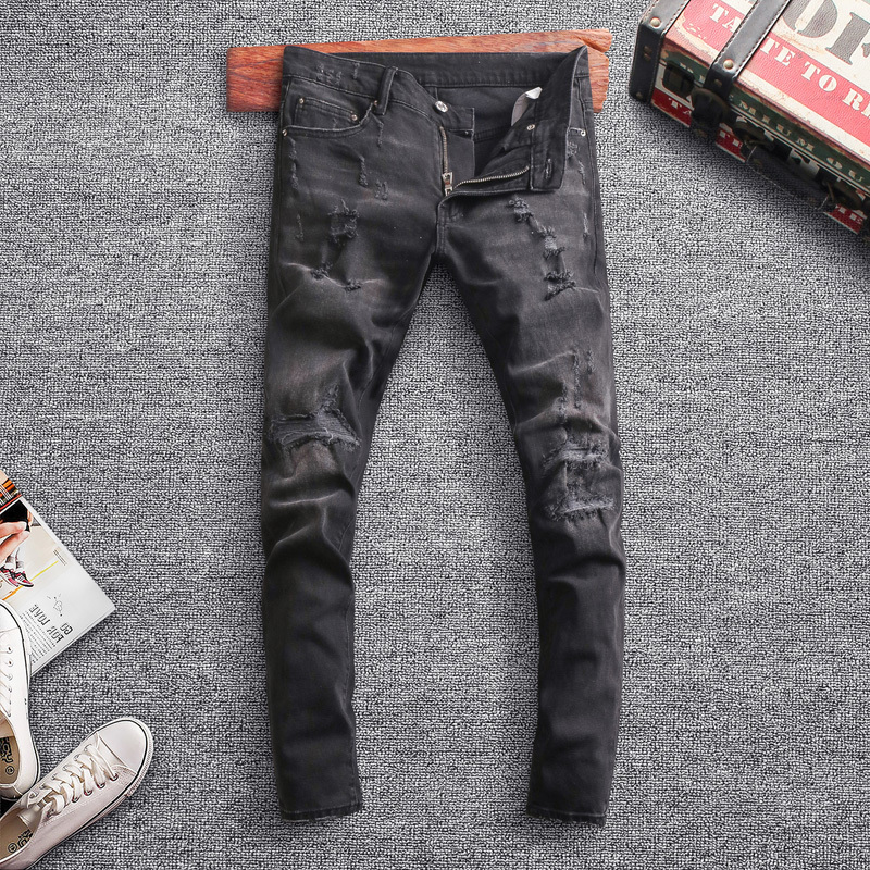 2021 New American Streetwear Fashion Men Jeans High Quality Black Color Destroyed Ripped Denim Trousers Elastic Slim Fit Hip Hop Pants Xkqd
2021 New American Streetwear Fashion Men Jeans High Quality Black Color Destroyed Ripped Denim Trousers Elastic Slim Fit Hip Hop Pants Xkqd