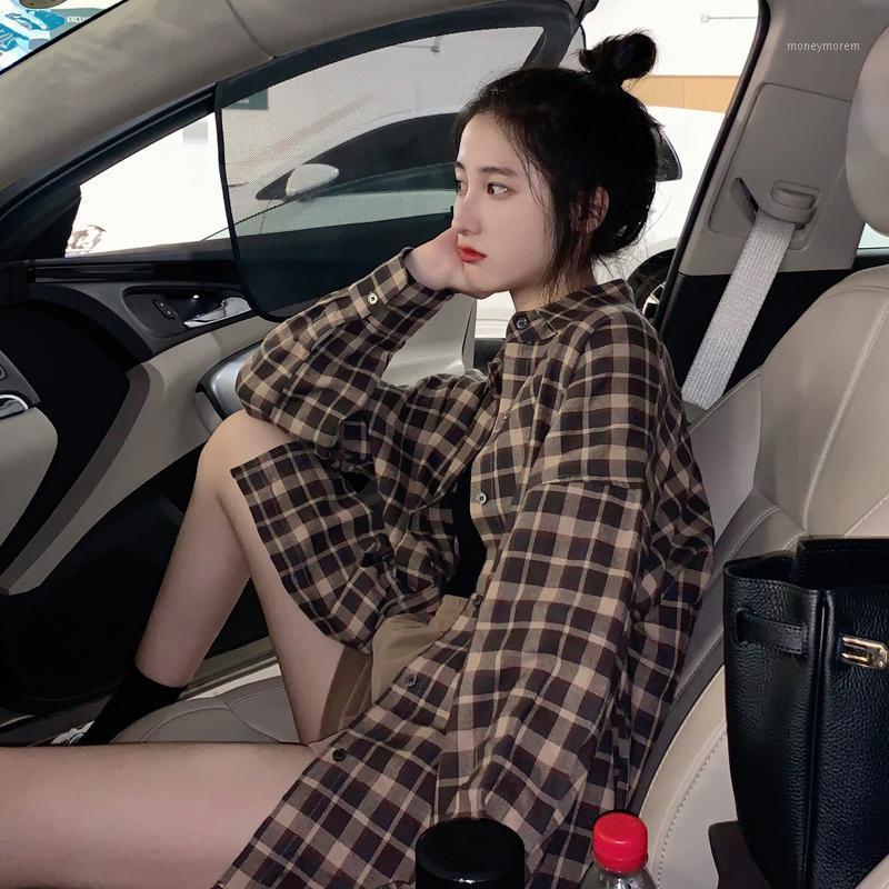 Women's Shirts Ulzzang Japanese Kawaii Ladies Vintage Plaid Loose Ladies Korean Bf Casual Aesthetic Clothes For Female1, Brown
Women's Shirts Ulzzang Japanese Kawaii Ladies Vintage Plaid Loose Ladies Korean Bf Casual Aesthetic Clothes For Female1, Brown