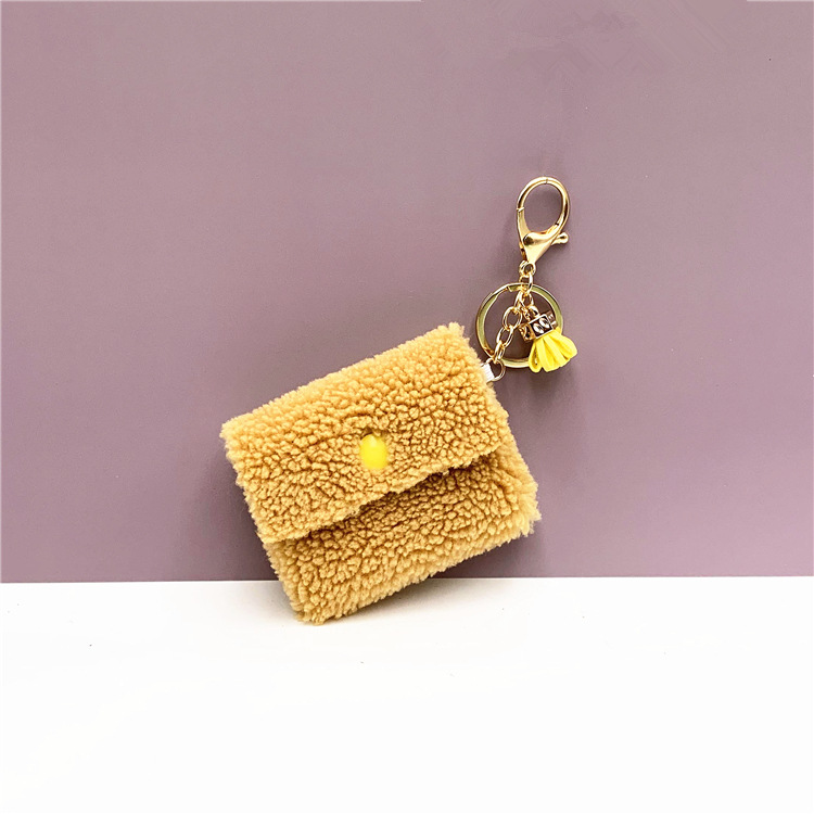New Mini Coin Purse Keychain Candy Color Cute Coin Keys Case Pendant Data Cable Storage Bag Key Chain