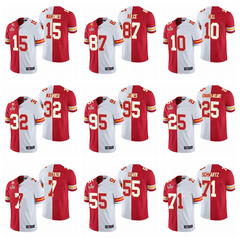 15 Patrick Mahomes 87 Travis Kelce Kansa City Super Chief Men Split Vapor Limited Football Jersey Red White Bowl
15 Patrick Mahomes 87 Travis Kelce Kansa City Super Chief Men Split Vapor Limited Football Jersey Red White Bowl