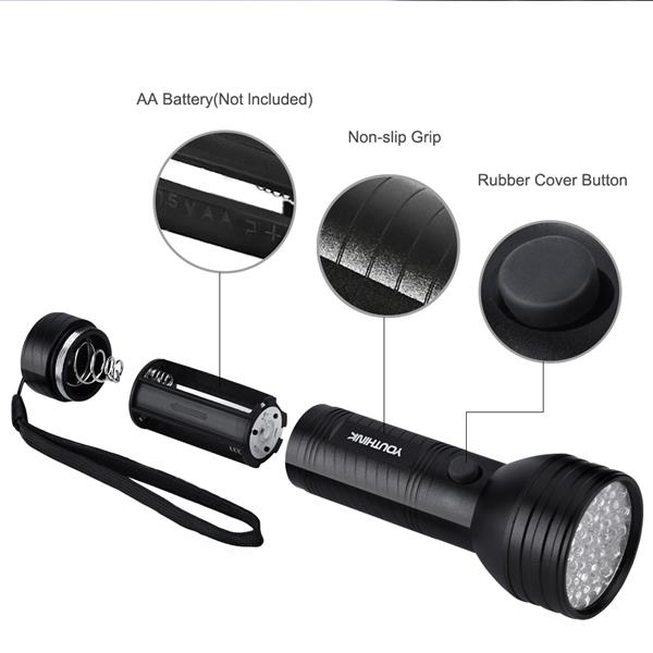 led flashlight torch scorpion detector hunter ultra violet blacklight 51 uv for indoor outdoor portable lighting
led flashlight torch scorpion detector hunter ultra violet blacklight 51 uv for indoor outdoor portable lighting