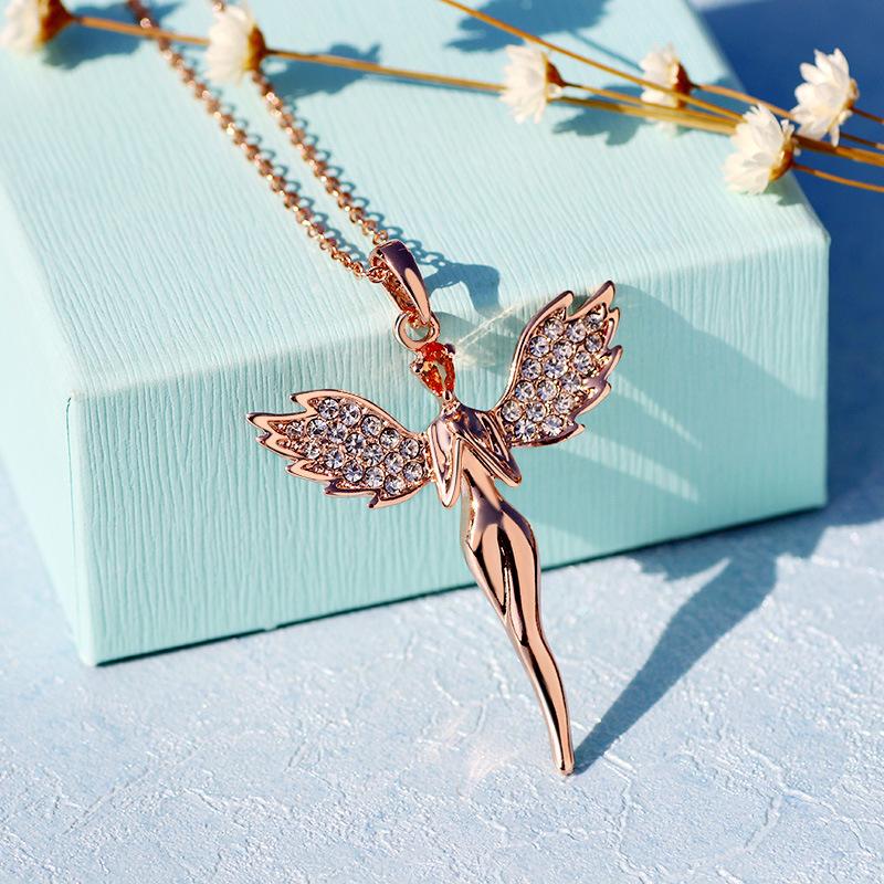 Angel Pendant Necklace Rose Gold Filled Cubic Zirconia Women/Girls Necklace Chokers Chain Xmas Gift
Angel Pendant Necklace Rose Gold Filled Cubic Zirconia Women/Girls Necklace Chokers Chain Xmas Gift
