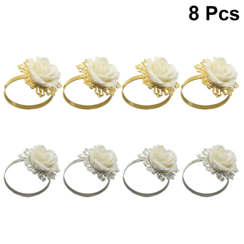 8pcs Creative Napkin Rings Napkin Buckles Rose Shape Iron Ring for Restaurant (Golden and Silver
8pcs Creative Napkin Rings Napkin Buckles Rose Shape Iron Ring for Restaurant (Golden and Silver