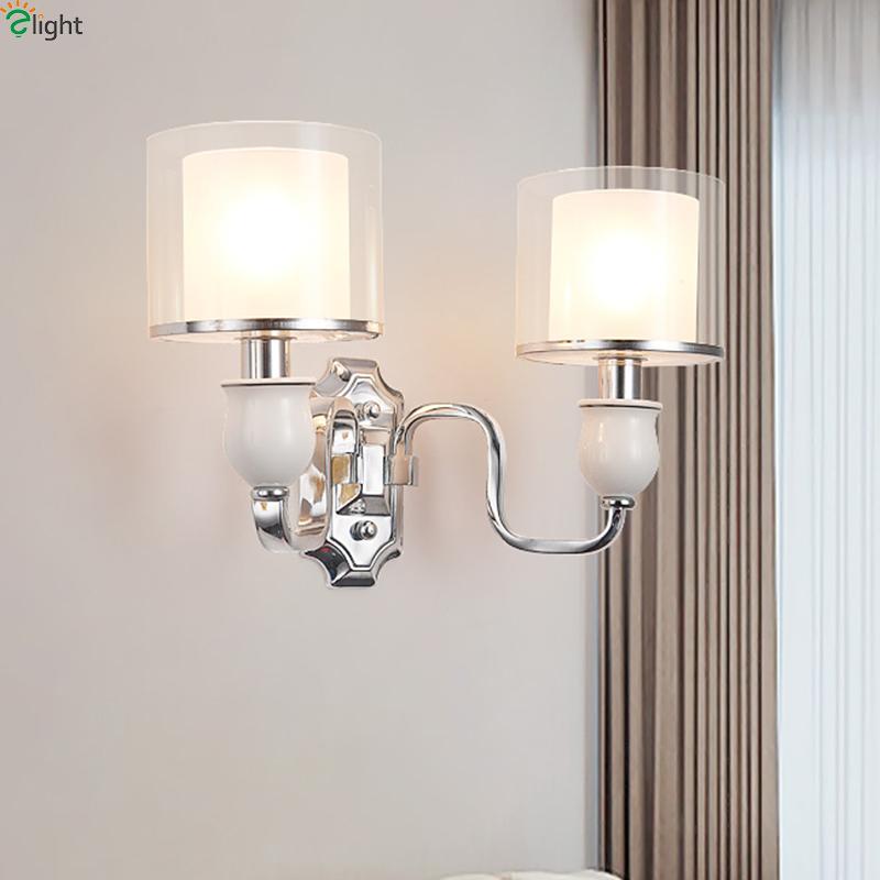 Modern Chrome Metal Led Wall Lights Glass Shades Bedroom Led Wall Lamp Living Room Light Fixtures Ceramic Sconce
Modern Chrome Metal Led Wall Lights Glass Shades Bedroom Led Wall Lamp Living Room Light Fixtures Ceramic Sconce
