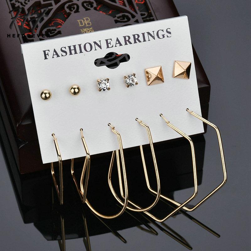 Geometric Silver Color Zircon Metal Hoop Earrings for Women Creative Punk 6 Pair/Set Earings Fashion Jewelry KB290 KB291
Geometric Silver Color Zircon Metal Hoop Earrings for Women Creative Punk 6 Pair/Set Earings Fashion Jewelry KB290 KB291