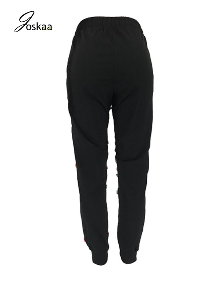 Women's Pants & Capris 2021 Autumn Jogger Women Cargo Ribbon Bandage High Waist Club Streetwear Elastic Drawstring Cross Female Trousers