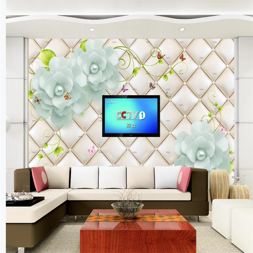 3d stereoscopic wallpaper 3d customized wallpaper Soft embossed flower wallpapers background wall