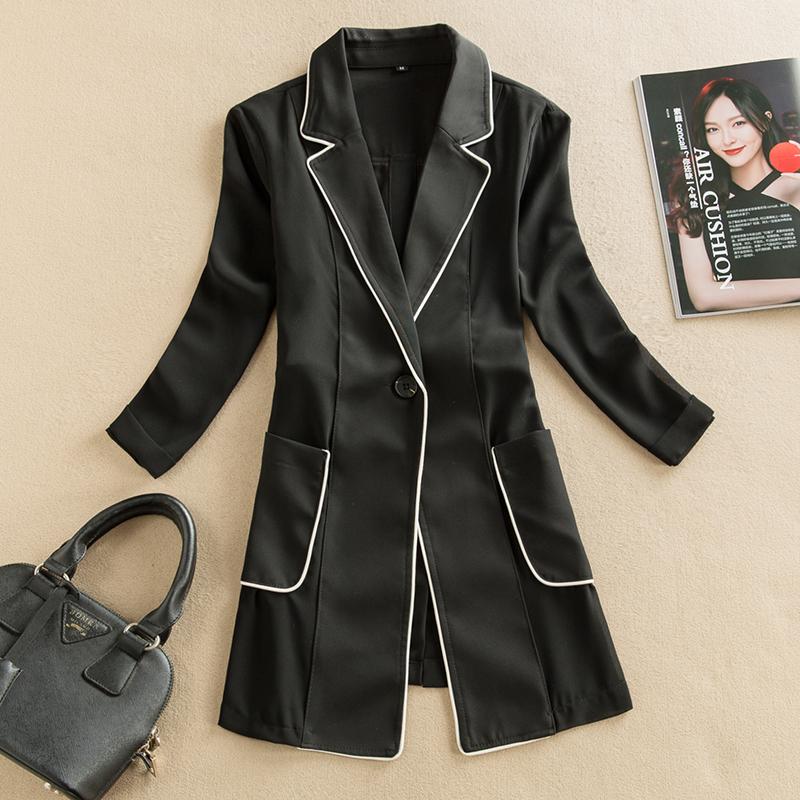 2020 Women's Autumn Spring Long Jacket Black Slim Office Ladies Female Coats Turn Down Collar Single Button Casual Outwear
2020 Women's Autumn Spring Long Jacket Black Slim Office Ladies Female Coats Turn Down Collar Single Button Casual Outwear