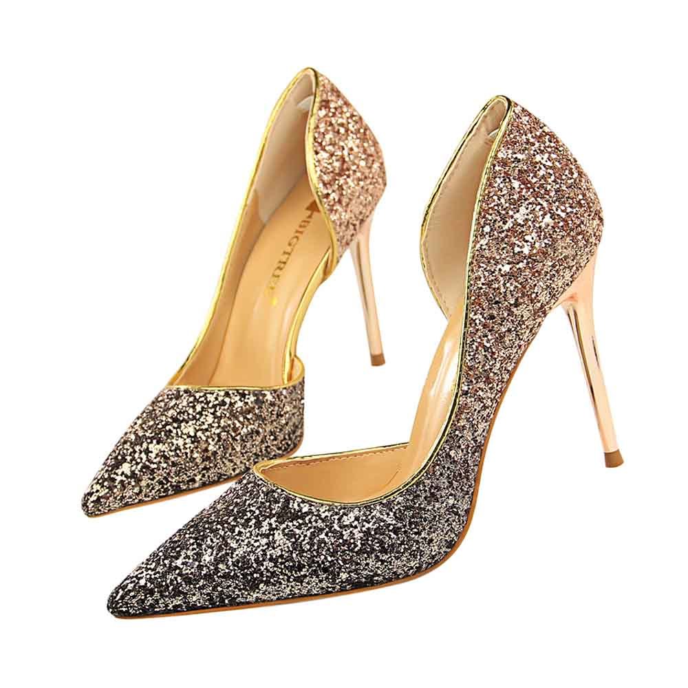 Finger pointed sexy stiletto feminine high heels dororsay two party-worn thin stilettos of women sequins fashion bombs 17YZ, Gold
Finger pointed sexy stiletto feminine high heels dororsay two party-worn thin stilettos of women sequins fashion bombs 17YZ, Gold