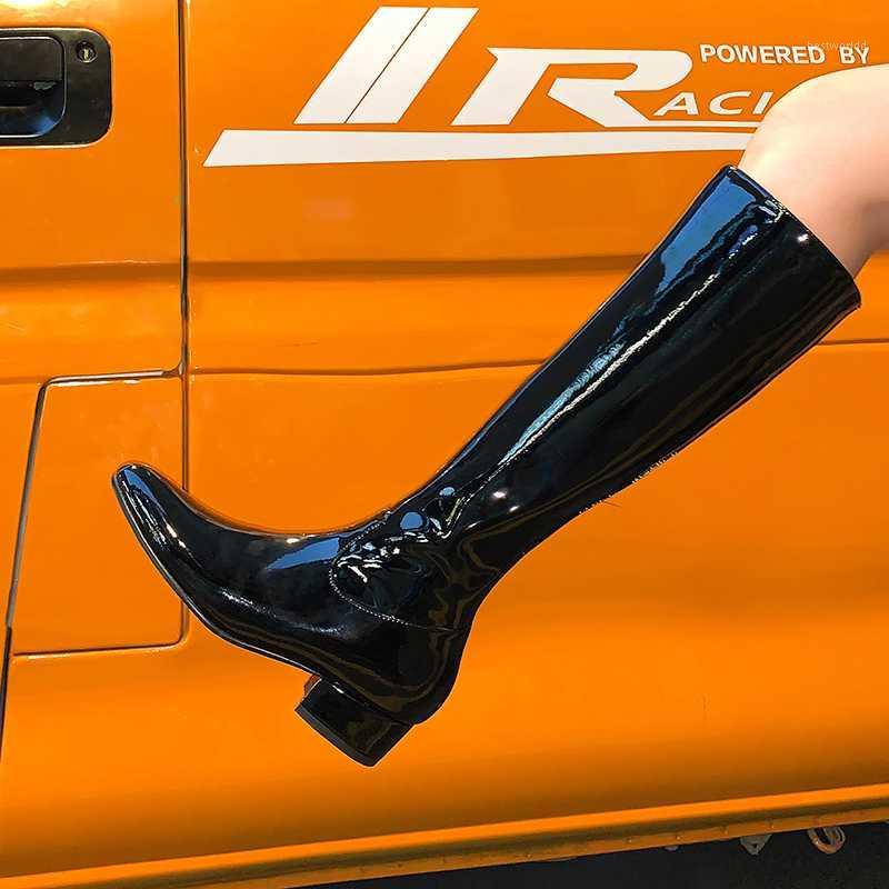 May niamh Knee-high Boots Round Toe 3.5cm High Square Heels Solid Boots Woman Handmade Patent Leather Slip-on Autumn Shoes A0491, Red
May niamh Knee-high Boots Round Toe 3.5cm High Square Heels Solid Boots Woman Handmade Patent Leather Slip-on Autumn Shoes A0491, Red