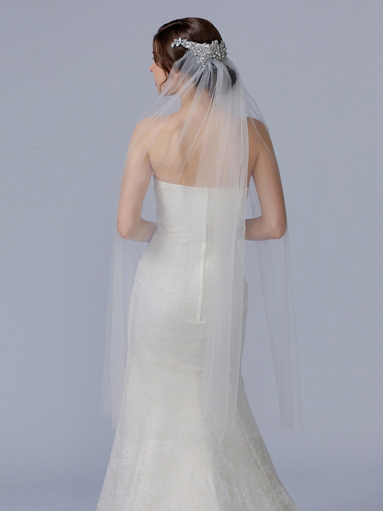 Fancy Wedding Veils Top Quality Soft Tulle with Sparkling Crystal Beads Bridal Veil Wedding Accessories Free Shipping