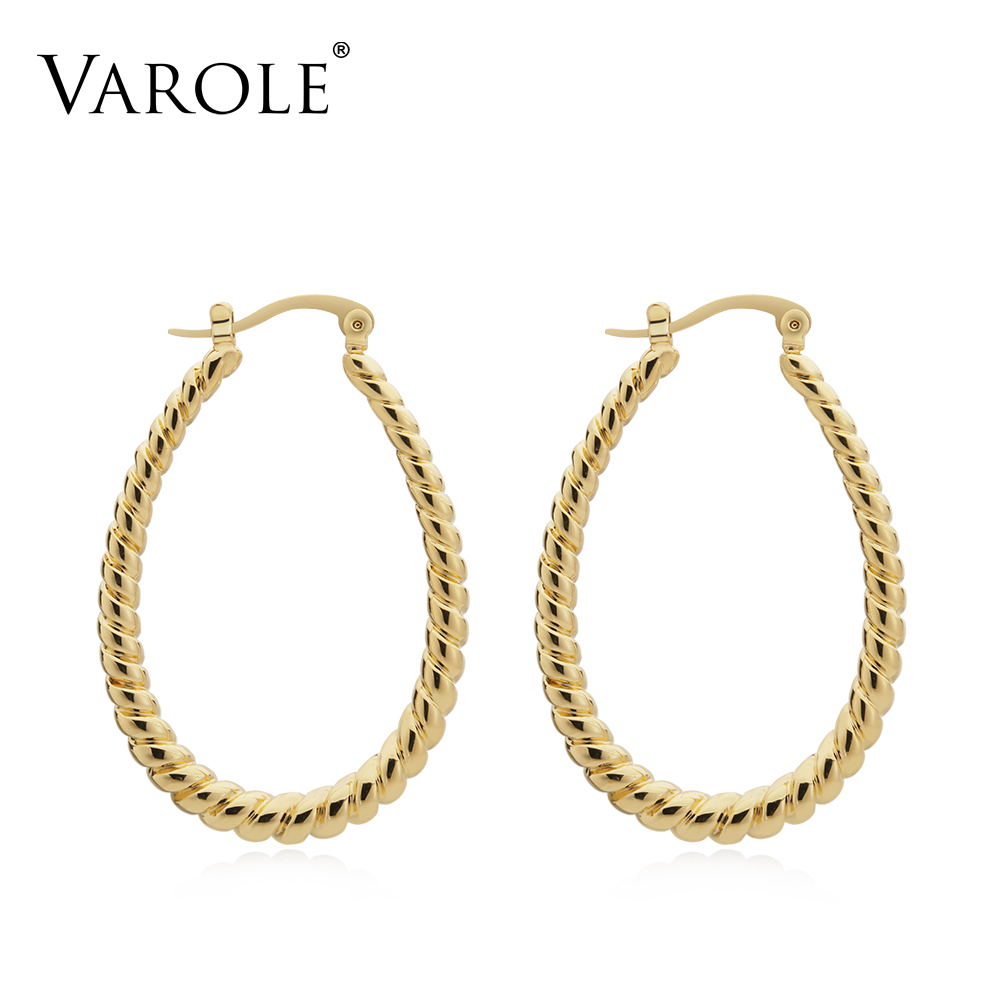 VAROLE Twisted lines U Shape Hoop Earrings Gold Color Cute Geometric Water Droplets Hoops Earings Fashion Jewelry For Women 
VAROLE Twisted lines U Shape Hoop Earrings Gold Color Cute Geometric Water Droplets Hoops Earings Fashion Jewelry For Women