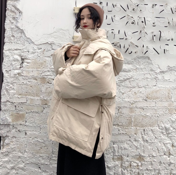 Luck A Oversize Women Parkas Fashion Down Female Hooded Winter Woman Aline Jacket 201029