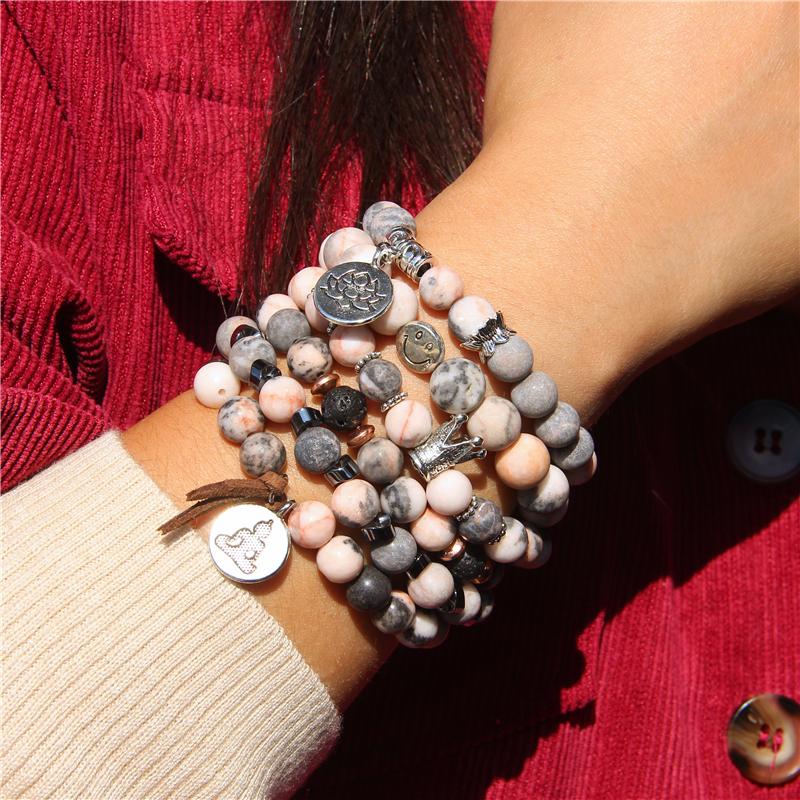 Beaded, Strands Women Healing Reiki Lucky Natural Pink Zebra Jaspers Stone Beads Bracelet For Female Jewelry Gifts Wholesale Drop
Beaded, Strands Women Healing Reiki Lucky Natural Pink Zebra Jaspers Stone Beads Bracelet For Female Jewelry Gifts Wholesale Drop