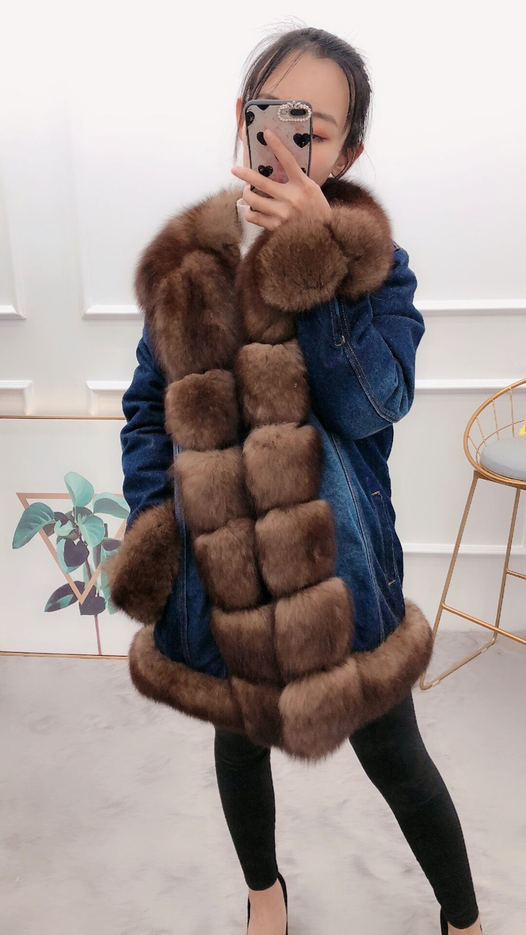 Denim Jacket 2020 Women Winter Parka Real Natural Fox Thick Fur Parkas New Rabbit X640, White
Denim Jacket 2020 Women Winter Parka Real Natural Fox Thick Fur Parkas New Rabbit X640, White