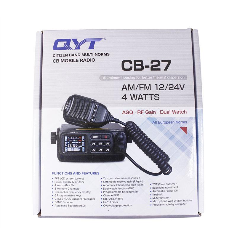 QYT CB27 Short Wave Vehicle Radio Interphone 26.965-27.405MHz Mobile Wireless Communication
QYT CB27 Short Wave Vehicle Radio Interphone 26.965-27.405MHz Mobile Wireless Communication