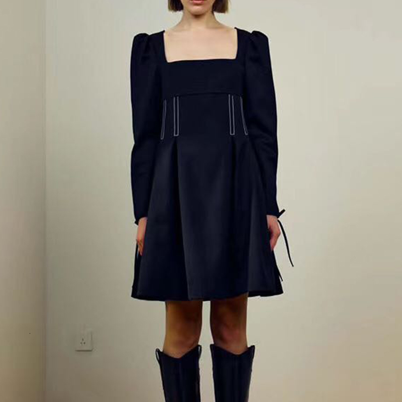 New Woman Dressed in a Square Turtleneck Autumn Lace-up Full Black Solid Bow Feminine Runway Design 2021 Oxqy
New Woman Dressed in a Square Turtleneck Autumn Lace-up Full Black Solid Bow Feminine Runway Design 2021 Oxqy
