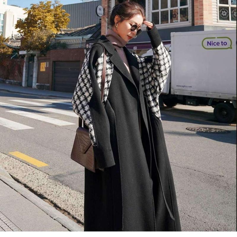 Spring Autumn Women Wool Blends Trench Coat Elegant Outerwear Casual Loose Cardigan Female Overcoat Korean Version, Black
Spring Autumn Women Wool Blends Trench Coat Elegant Outerwear Casual Loose Cardigan Female Overcoat Korean Version, Black