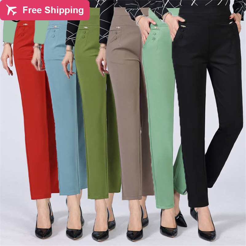 Summer business formal women's thin work wear office lady career plus size pants high waist, Aglin
Summer business formal women's thin work wear office lady career plus size pants high waist, Aglin
