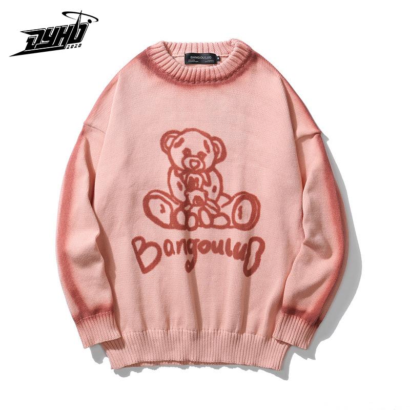 2020 Autumn Hip Hop Men Streetwear Harajuku Knitted Sweater Cute Bear Print Sweater Pullover Loose Casual Cotton Couple Clothing, Black
2020 Autumn Hip Hop Men Streetwear Harajuku Knitted Sweater Cute Bear Print Sweater Pullover Loose Casual Cotton Couple Clothing, Black