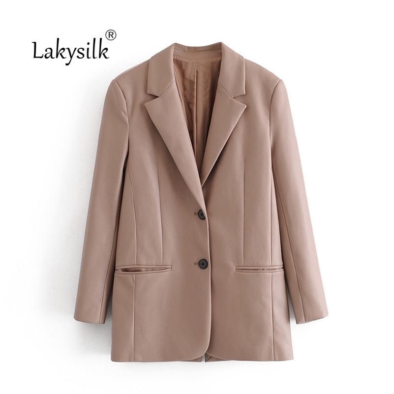 Autumn New Brand Pu Leather Blazers Women Notched Single Breasted Suit Female Loose Solid Coat Jacket 201114, Khaki
Autumn New Brand Pu Leather Blazers Women Notched Single Breasted Suit Female Loose Solid Coat Jacket 201114, Khaki