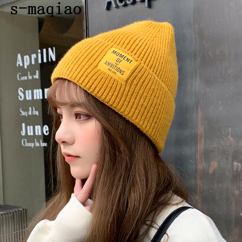 Beanie/Skull Caps Winter Hats For Women Gorros Mujer Invierno Autumn Femmes Letter Patch Wool Beanie Cap Girl Outdoor Brimless Hat, Black
Beanie/Skull Caps Winter Hats For Women Gorros Mujer Invierno Autumn Femmes Letter Patch Wool Beanie Cap Girl Outdoor Brimless Hat, Black