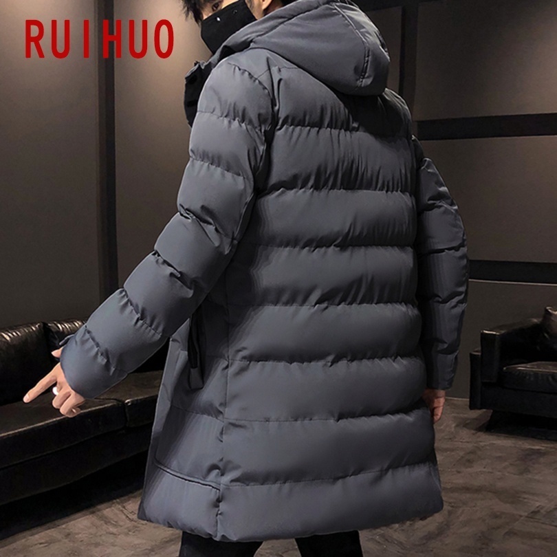 RUIHUO Long Winter Jacket Men Parkas Winter Coat Men Jacket Hip Hop Casual Men Winter Jacket Coat Hooded Warm M-4XL 201214