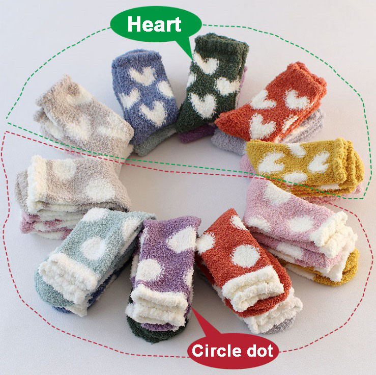 Kawaii Winter Coral Velvet Warm Socks Women Plush Lovely Sock Heart Dot Pattern Carpet Ladies Socks, Customize
Kawaii Winter Coral Velvet Warm Socks Women Plush Lovely Sock Heart Dot Pattern Carpet Ladies Socks, Customize