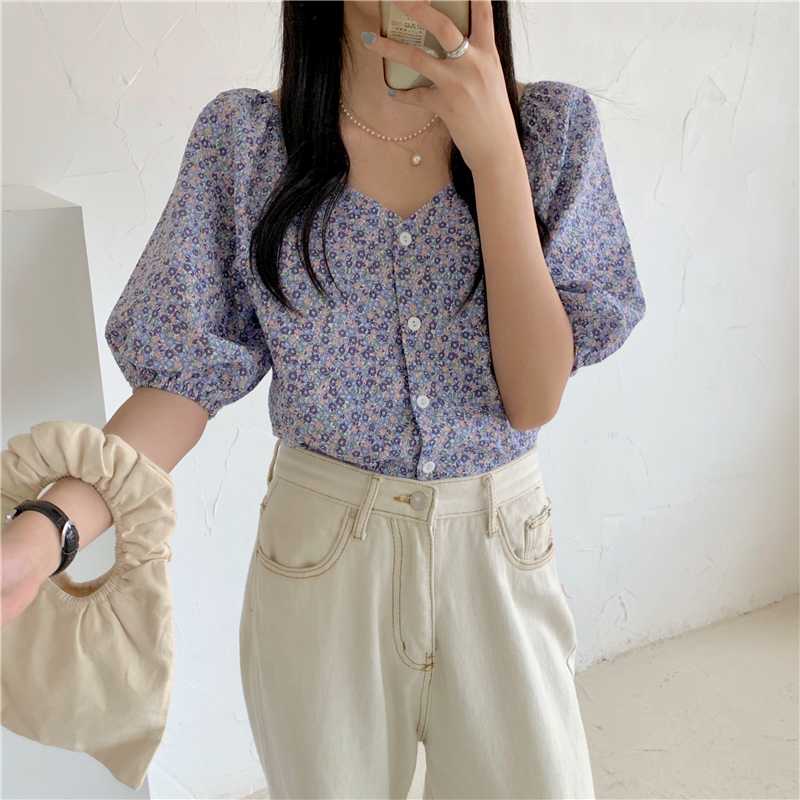 Alien Kitty Elegant Vintage Floral Blouses 2020 New Summer Korean Style V-neck Shirt Women Tops Puff Sleeve Blouse Femme Blusas, White
Alien Kitty Elegant Vintage Floral Blouses 2020 New Summer Korean Style V-neck Shirt Women Tops Puff Sleeve Blouse Femme Blusas, White