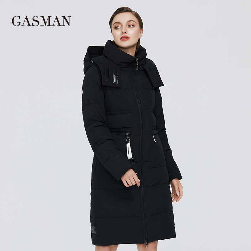 GASMAN White warm fashion long down parka Women's winter jacket outwear women coat Female clothes hooded zipper jacket new 379 201019