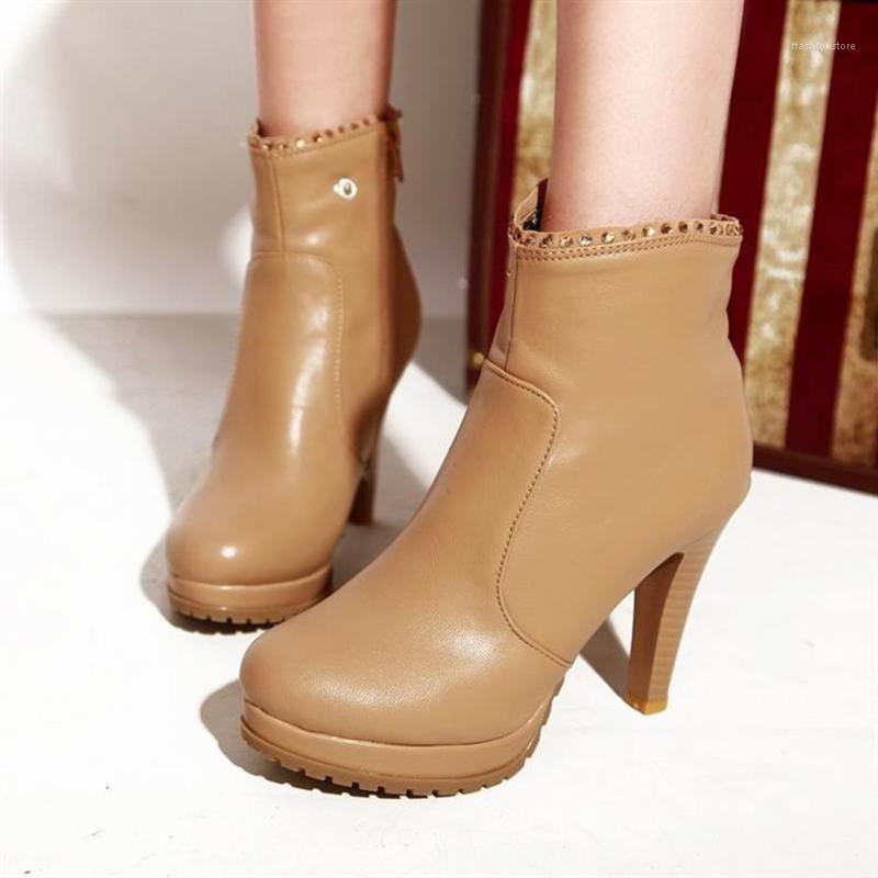 Thin Heels Boots Women Pure Color Round Toe Slip-on Vintage Women Boots Dames Laarzen Winter Schoenen Vrouw1, Beige
Thin Heels Boots Women Pure Color Round Toe Slip-on Vintage Women Boots Dames Laarzen Winter Schoenen Vrouw1, Beige