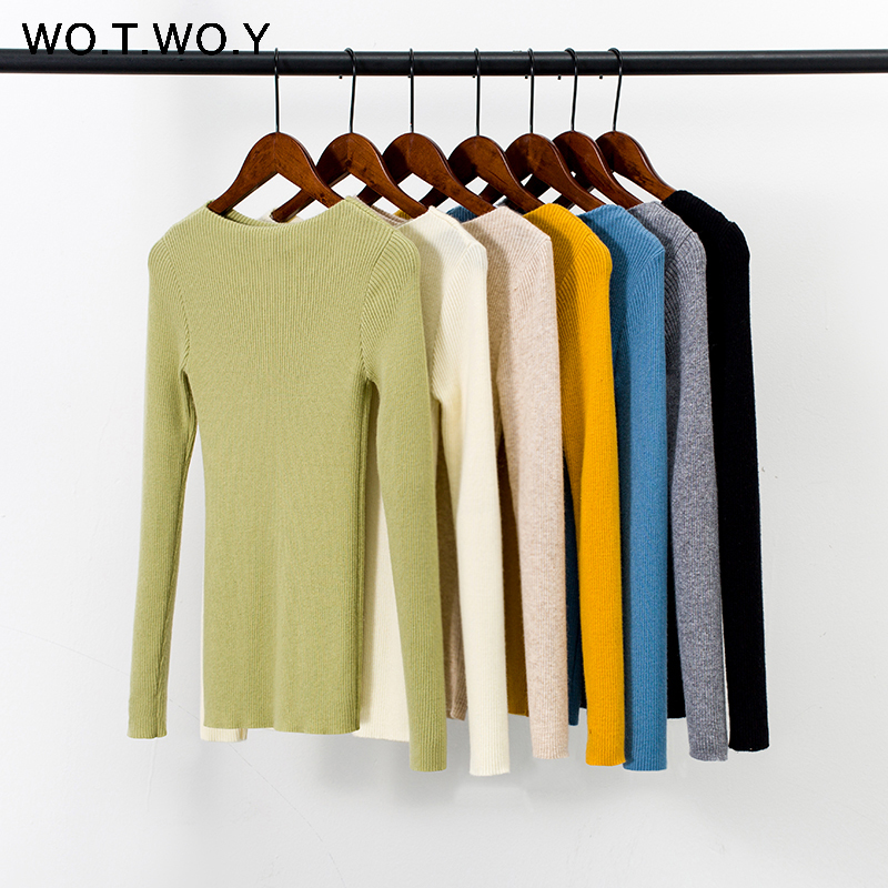 WOTWOY Autumn Winter Solid Basic Cashmere Knitted Sweaters Women 7 Colors O-neck Elastic Pullovers Female Casual Sweater 201130, S20163grey 
WOTWOY Autumn Winter Solid Basic Cashmere Knitted Sweaters Women 7 Colors O-neck Elastic Pullovers Female Casual Sweater 201130, S20163grey