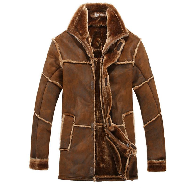 European Style Male Fashion Thick Warm Outwear Winter Men Faux Fur Coat Spliced Suede Leather Jacket Parkas Over Size, Khaki
European Style Male Fashion Thick Warm Outwear Winter Men Faux Fur Coat Spliced Suede Leather Jacket Parkas Over Size, Khaki