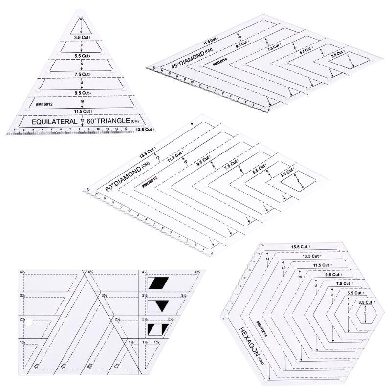 5pcs/set Quilting Sewing Patchwork Craft Scale Ruler Triangle DIY Handmade Tailor Home Tools Q39B
5pcs/set Quilting Sewing Patchwork Craft Scale Ruler Triangle DIY Handmade Tailor Home Tools Q39B