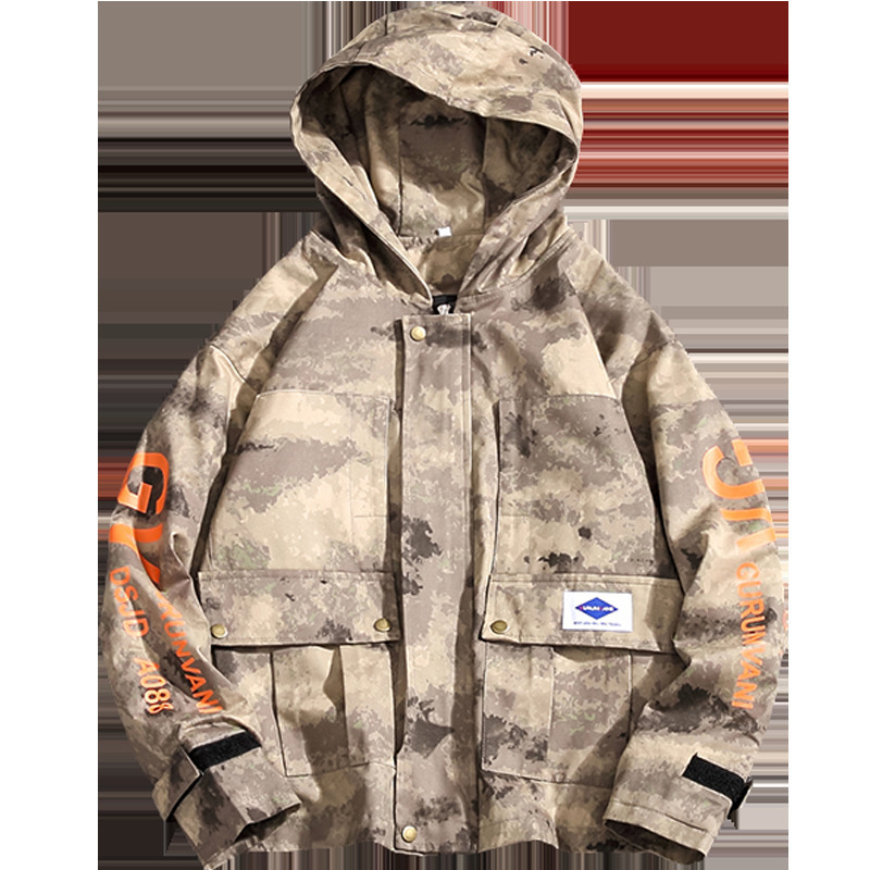 Men Winter Fashion Camo Jacket Casual Cargo Mens Military Jacket Windbreaker Coat Male Multi Pocket Streetwear Overcoat 201127