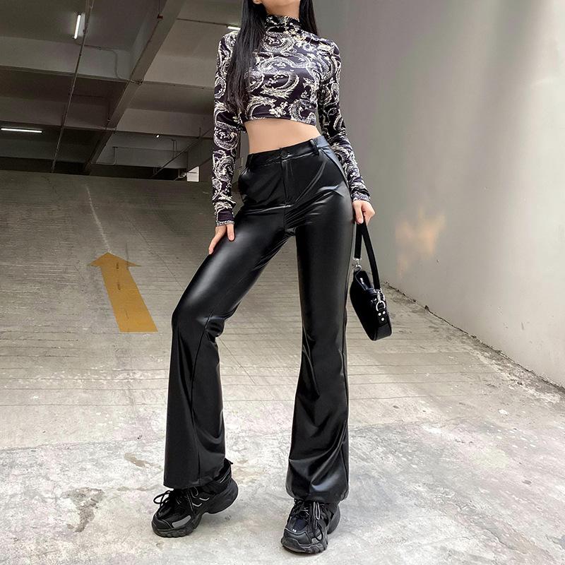Office Ladies Slim Wide legs Pants Hot Selling Women' Faux Leather High Waist Fagion Vintage Leisure Trousers, Black
Office Ladies Slim Wide legs Pants Hot Selling Women' Faux Leather High Waist Fagion Vintage Leisure Trousers, Black