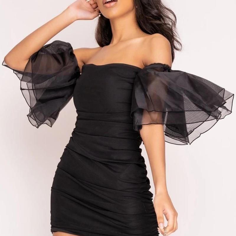 Women Sexy Nightclub Fold Bubble Dress Sexy Strapless Cascading Ruffle Party Dress Women Gauze Patchwork Summer, Black
Women Sexy Nightclub Fold Bubble Dress Sexy Strapless Cascading Ruffle Party Dress Women Gauze Patchwork Summer, Black