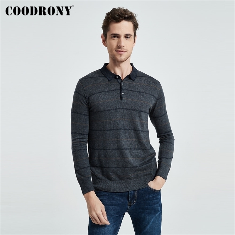 COODRONY Brand Sweater Men Spring Autumn Wool Pullover Business Casual Turn-down Collar Pull Homme Striped Knitwear Shirt C1059 201201, Navy blue
COODRONY Brand Sweater Men Spring Autumn Wool Pullover Business Casual Turn-down Collar Pull Homme Striped Knitwear Shirt C1059 201201, Navy blue